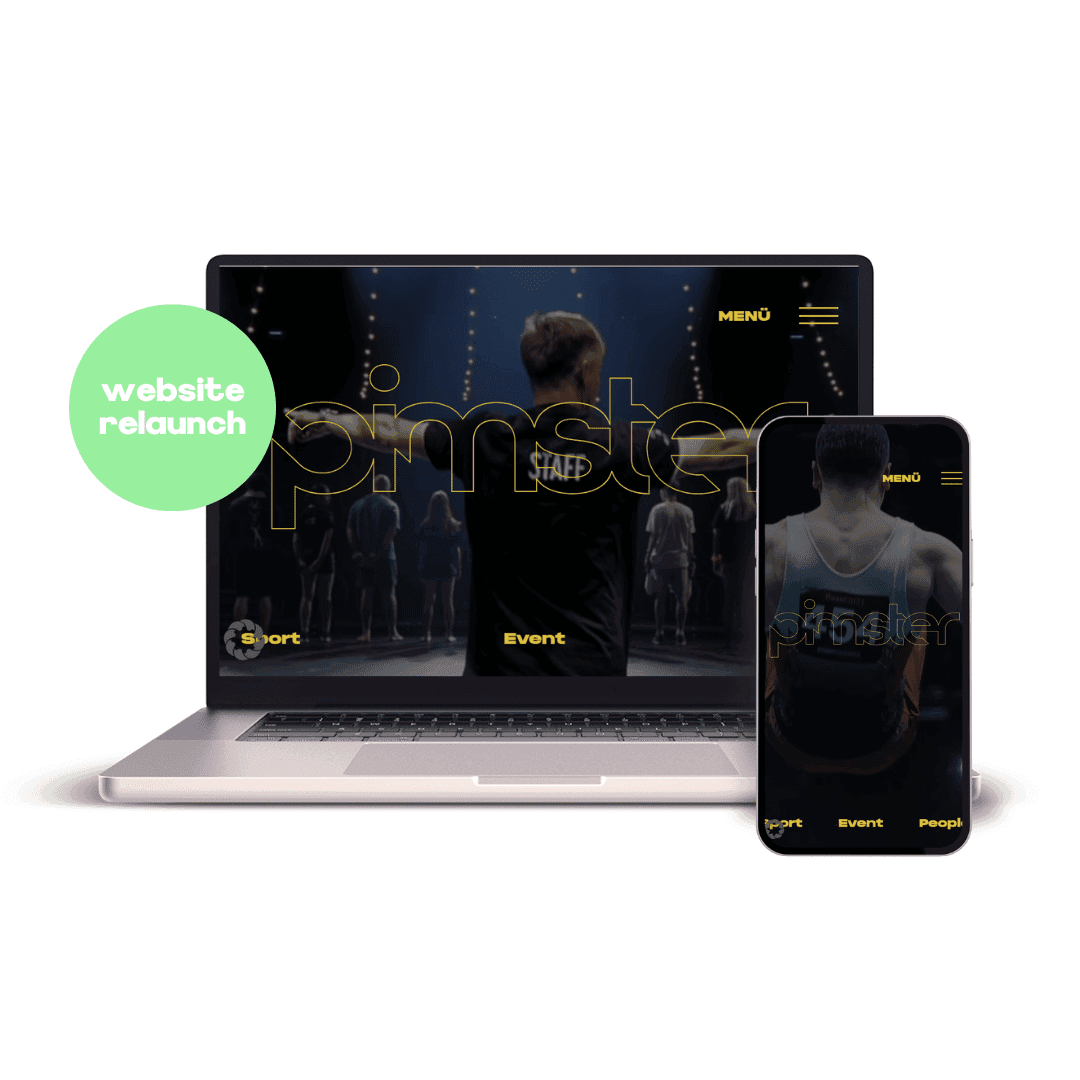 Mockup von MacBook und iPhone mit der Website für Pimster Creations