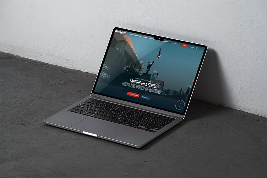 Website von Bagjump auf einem Laptop