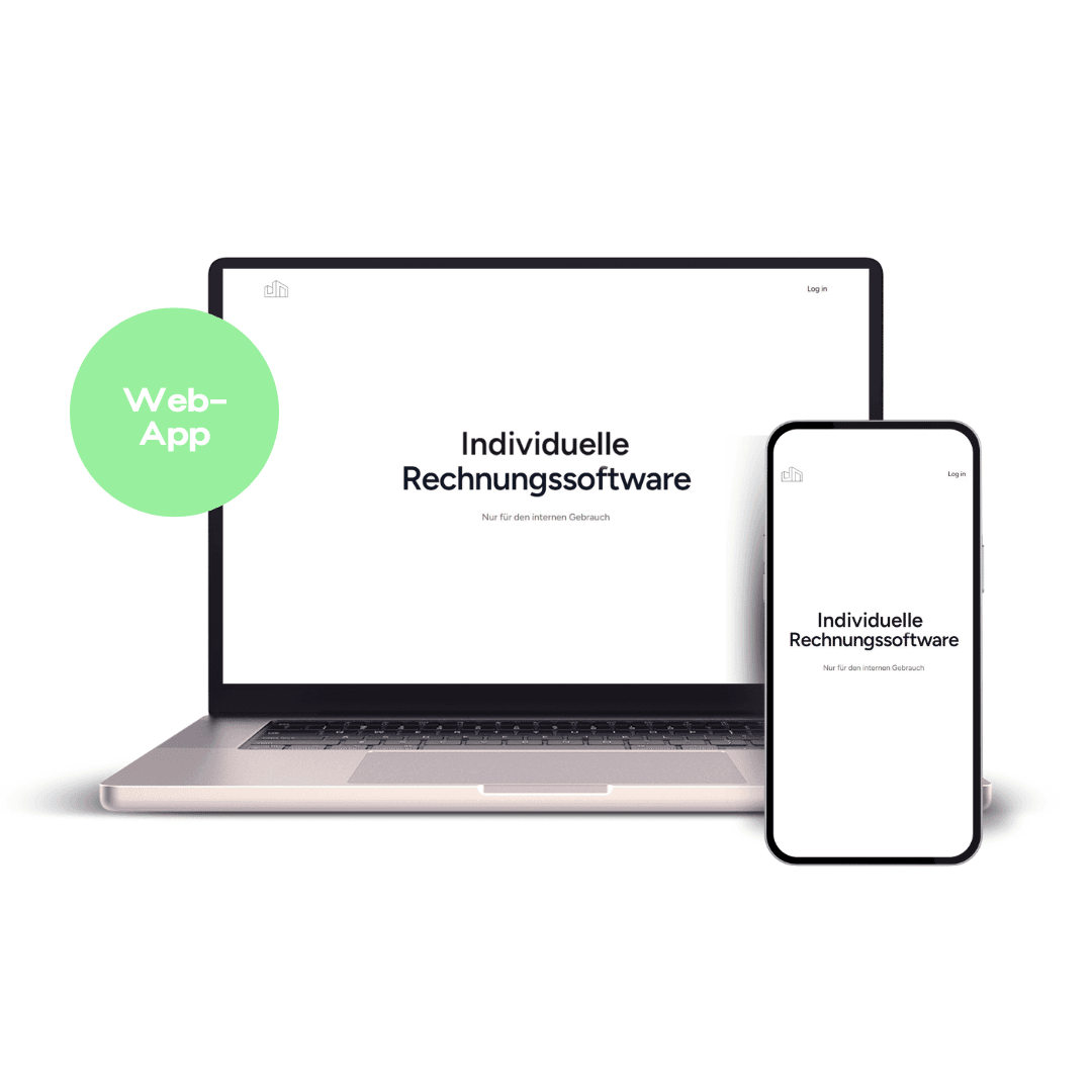 Mockup von MacBook und iPhone mit einer individuellen Rechnungssoftware